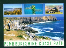 WALES  -  Pembrokeshire Coast Path  Mult View  Used Postcard As Scans - Pembrokeshire