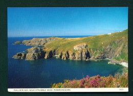 WALES  -  Pwllderi Bay  Used Postcard As Scans - Pembrokeshire