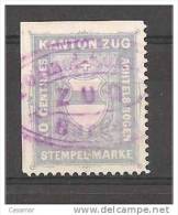 Canton Zug Stempel Marke 10c Non Dentelé Haut Et Gauche - Revenue Stamps