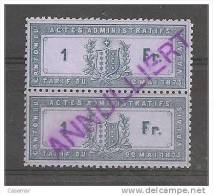 Canton VALAIS Actes Administratifs Stempel Marke 1f Pair Pareille - Fiscaux