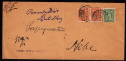 1919. 2x 1 ØRE + 5 ØRE VAARST 22.8.19. FLESKUM-HORNUM HERREDS PROVSTI.  (Michel: D. 11+14) - JF500641 - Dienstmarken