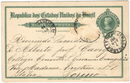 BRASILE - BRASIL - 1907 - 50 Reis + 1 Missed Stamp - Postkaart - Carte Postale - Post Card - Intero Postale - Entier ... - Postal Stationery