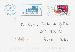 OMEC NEOPOST IJO 85 Mention LA POSTE 03717A Avec Publicité Jazz In Aiacciu 2009 - Maschinenstempel (Sonstige)