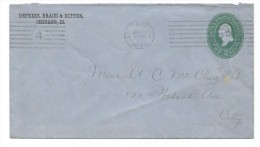 COVER 10/04/1894 CHICAGO ILL. TWO 2 CENTS UNITED STATES POSTAGE POSTMARKS - Storia Postale