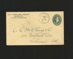 COVER 1894 APPLETON WIS INGOLD BROS & COMPANY To CHICAGO ILL. TWO 2 CENTS UNITED STATES POSTAGE POSTMARKS - Storia Postale