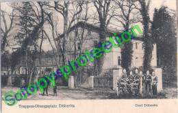 Truppen Übungsplatz DÖBERITZ Dorf Nahe Potsdam Kanone Pickelhaube Soldaten 4.5.1915 Gelaufen Als Feldpost - Dallgow-Doeberitz