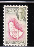 Barbados 1950 KG Map $1.20 MLH - Barbados (...-1966)