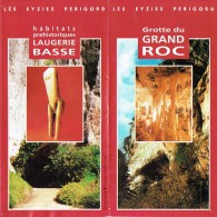 Ancien Dépliant Sur Les Abris Préhistoriques De Laugerie Basse Et La Grotte De Grand Roc Les Eyzies De Tayac (Périgord) - Toeristische Brochures