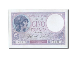 Billet, France, 5 Francs, 5 F 1917-1940 ''Violet'', 1918, 1918-01-08, SPL - 5 F 1917-1940 ''Violet''