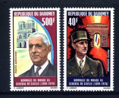 Dahomey 1971 General Charles De Gaulle President France Famous People Politician Stamps MNH SC C136-C137 Michel 444-445 - Otros & Sin Clasificación