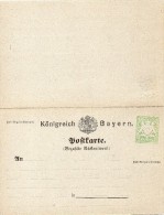 Allemagne Bavière Entier Postal Double - Other & Unclassified