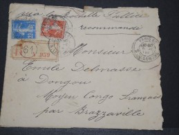 CONGO FRANCAIS - Env Recommandée Pour Dongou Par La Rochelle - Pas Courant - A Voir - Juin 1914 - P16145 - Brieven En Documenten
