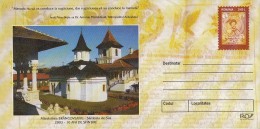 3594FM- SAMBATA DE SUS- BRANCOVEANU MONASTERY, COVER STATIONERY, 2003, ROMANIA - Klöster