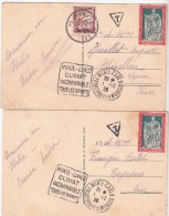 1928 LOT DE 2 CP DE MONTE-CARLO AVEC TIMBRE ITALIEN ET TAXE FRANCAISE / 6582 - Covers & Documents