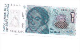 6-493. Billete Argentina. 1 Austral, Plancha - Angola