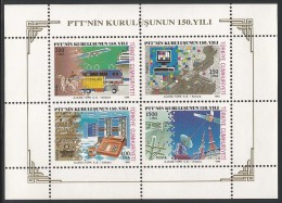 TURKEY 1990 (**) - Turkish Mail, Telephone, Telegraph Service Block, Mi. 29. - Blokken & Velletjes