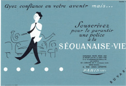 SEQUANAISE 1954 ASSURANCE VIE BUVARD EN SUPERBE ETAT - Banque & Assurance