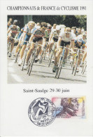 Carte  CHAMPIONNAT   DE  FRANCE   CYCLISTE    SAINT  SAULGE   1991 - Cycling