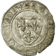Monnaie, France, Blanc, Limoges, TTB, Billon, Duplessy:377A - 1380-1422 Carlos VI El Bien Amado