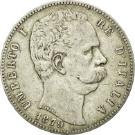 Monnaie, Italie, Umberto I, 5 Lire, 1879, Rome, TTB, Argent - 1878-1900 : Umberto I