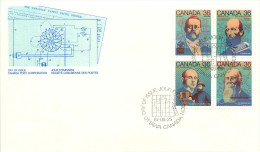 1987 Canadian Inventors  Sc 1135-8 Se-tenant Block Of 4 - 1981-1990