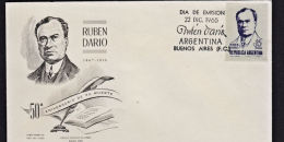 A0668 ARGENTINA 1965, 50th Anniv Of Murder Od Ruben Dario, FDC - Brieven En Documenten