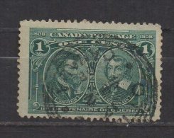 P432.-. CANADA  .-.  1908 .-. SCOTT # : 97 - USED  - CARTIER-CHAMPLAIN  . CAT VAL : US$ 3.50 - Used Stamps