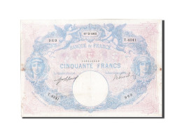 Billet, France, 50 Francs, 50 F 1889-1927 ''Bleu Et Rose'', 1912, 1912-02-17 - 50 F 1889-1927 ''Bleu Et Rose''