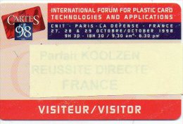 Carte Salon Magnétique CARTES S 1998 Carte Salon  -  Card Karte (662) - Cartes De Salon Et Démonstration