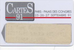 CARTES S- Salon 1991 Carte Card Karte Magnétique (663) - Cartes De Salon Et Démonstration
