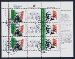 2012 SAN MARINO "TURATI E MATTEOTTI / MAESTRI DI LIBERTA" MINIFOGLIO ANNULLO PRIMO GIORNO - Used Stamps