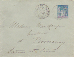Enveloppe 96 X 123,  Entier Postal Type "Sage" 15 Cts Bleu S Bleu-vert Circulé 1898, Clos Par Cachet De Cire - Standard- Und TSC-Briefe (vor 1995)