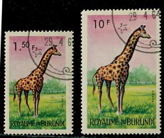 (cl.12 - P.20) Burundi Ob N° 82 - PA N° 2 (ref. Michel Au Dos) - Girafes - - Giraffen