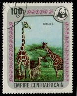 (cl.12 - P.20) Centrafrique Ob N° 331 (ref. Michel Au Dos) - Girafes - - Giraffen