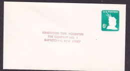 United States Postal Stationery Ganzsache Entier 6 C. Statue Of Liberty Kingwood TWP. Volunteer FIRE COMPANY Baptistown - 1961-80