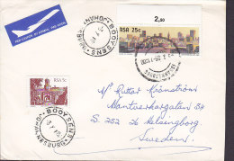 South Africa LUGPOS Air Mail Par Avion Label BOOYSENS & JOHANNESBURG Cds. 1986 Cover Brief Johannesburg Stamp W. Margin - Poste Aérienne