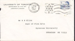 Canada UNIVERSITY OF TORONTO Slogan Flamme "Noel" TORONTO Ontario 1967 Cover Lettre SYRACUSE United States - Covers & Documents