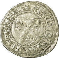 Monnaie, France, Blanc, Saint Quentin, TTB, Billon, Duplessy:377A - 1380-1422 Carlos VI El Bien Amado