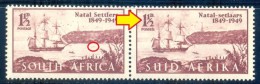 South Africa 1949. 1½d Light Brown WHITE DOT In '1' (UHB 104 V9). SACC 126**, SG 127**. - Neufs