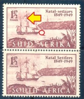 South Africa 1949. 1½d Light Brown LARGE BROWN DOT (UHB Unrecorded). SACC 126**, SG 127**. - Unused Stamps