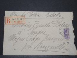 CONGO FRANCAIS - Env Recommandée Pour Dongou Par La Rochelle - En L´état - Août 1914 - P16169 - Storia Postale