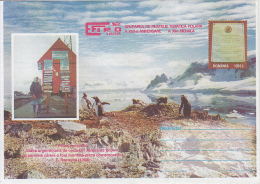 36544- ALMIRANTE BROWN ANTARCTIC RESEARCH STATION, COVER STATIONERY, 1998, ROMANIA - Bases Antarctiques