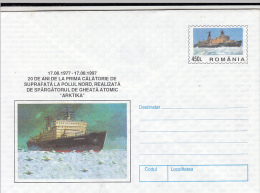 36545- ARKTIKA NUCLEAR ICEBREAKER, SHIP, COVER STATIONERY, 1997, ROMANIA - Polareshiffe & Eisbrecher