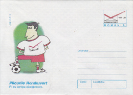 36692- SOCCER, PLAYER, BALL, COVER STATIONERY, 1998, ROMANIA - Covers & Documents