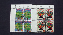 UNO-Genf 299/0 Eckrandviererblock ´A´, Oo/ESST, Friedensappell - Used Stamps