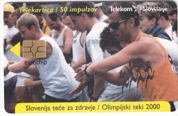 SLOVENIA SLOVENIJA PHONECARD 2000 SLOVENIJA TEČE ZA ZDRAVJE ISDN OLYMPIC RUNNING FOR HEALTH TELEKOM - Sport