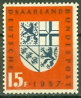 Saarland Mi. 397 + 431 Postfr. Wappen Löwe + Waldbrandverhütung Bäume - Neufs
