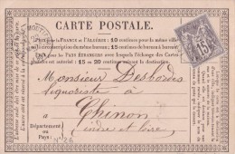 Carte Précurseur Type 1878 - Voorloper Kaarten