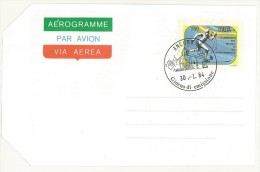 POSTA AEREA - AEROGRAMMA -ANNO 1984 PER VIA AEREA - PAR AVION -CAMPIONATI DEL MONDO DI SCI ORIENTAMENTO -  ANCONA C.P. - - Poste Aérienne