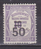 N° 51 Taxes 50 C.s10c Violet : Timbre Neuf Légère Trace De  Charnière Impéccable - 1859-1959.. Ungebraucht